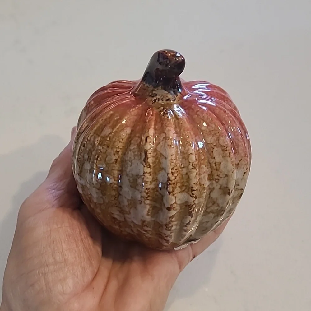 Pier 1 Mini Ceramic Fall Pumpkin